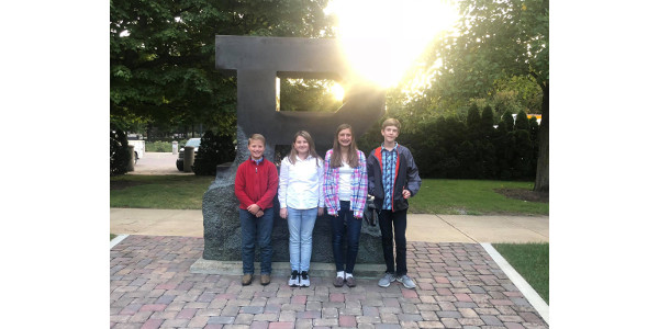 State Contest Team: (L to R) Oliver Nisen, Kate Wendzonka, Lydia Nisen, and Ethan Sutton. (Courtesy of Purdue Extension Elkhart County)