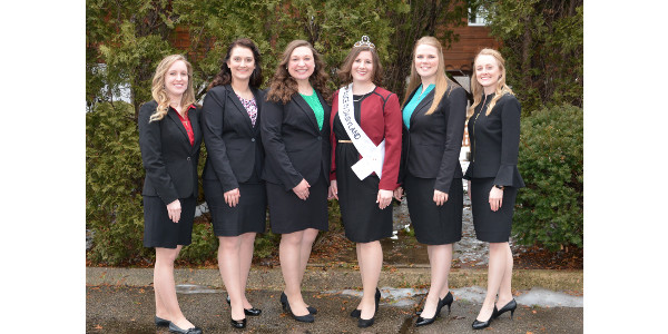 The five top candidates are Sarah Achenbach, Eastman; Cassandra Krull, Lake Mills; Abigail Martin, Milton; Mariah Martin, Brooklyn; and Tess Zettle, Juda. (Courtesy of Wisconsin Department of Agriculture)