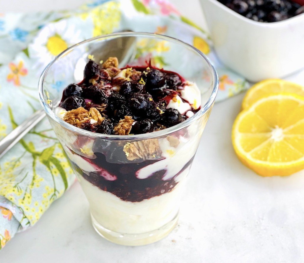 Blueberry Compote and Lemon Yogurt Parfaits