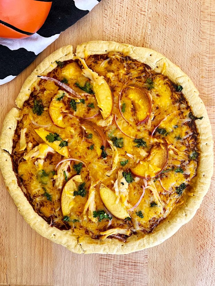 BBQ Chicken &amp; Peach Pizza