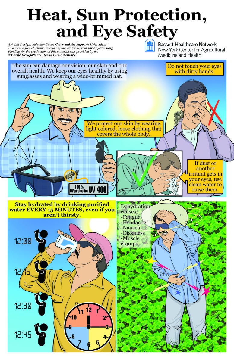 Heat illness poster from NYCAMH