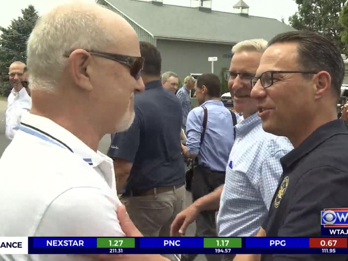 Chuck Gill with Pennsylvania Gov. Josh Shapiro and Pennsylvania Secretary of Agriculture Russell Redding.